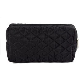 Black Quilted Cosmetic Bag