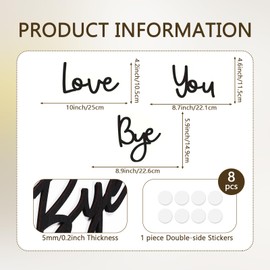 Love You Bye Above Door Sign Love You Bye Wood Signs Wall Decor Expresses Warmth for Placing in The Entrance Living Room Bedroom Etc.Adding a Warm and Romantic Atmosphere to Your Home