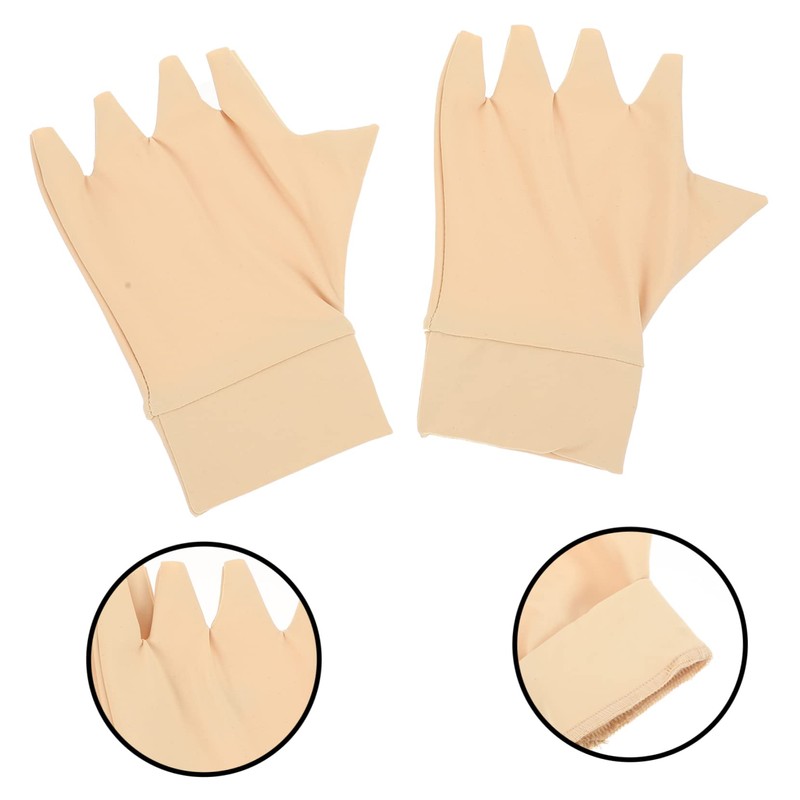 Healeved 1pair Breathable Compression Half-finger Gloves for Relief Lightweight Design