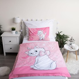 Jerry Fabrics Marie Aristocats Bed Linen 100% Cotton Duvet Cover 100 x 135 cm and Pillowcase 40 x 60 cm Pink
