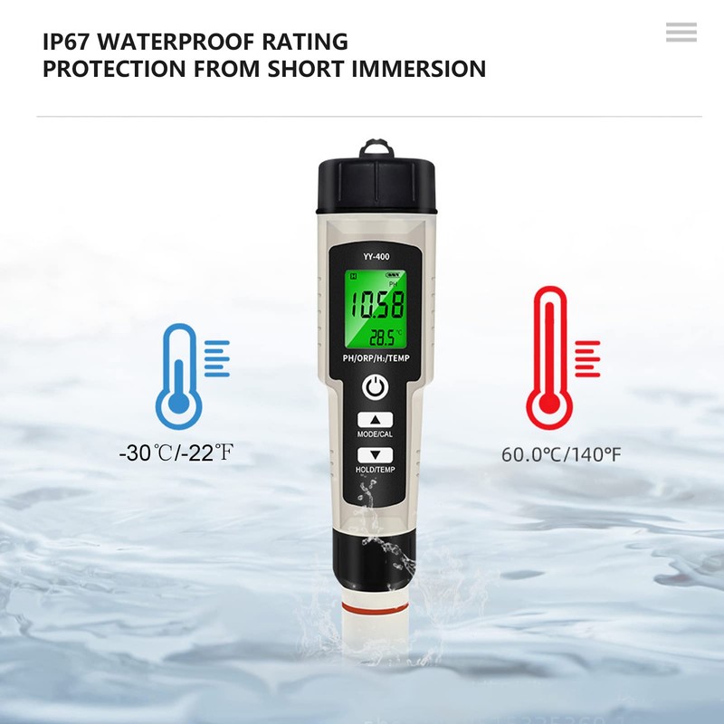 Digital Water Tester, 4 in 1 Multifunction IP67 Hydrogen Water