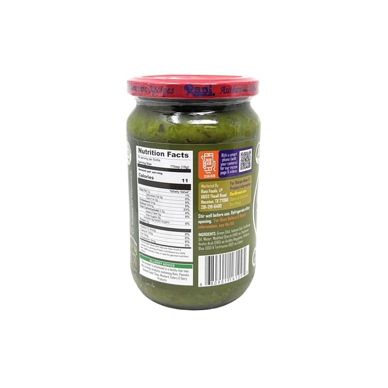 Rani Green Chilli Cooking Paste 26.5oz (750g) Bulk Glass Jar
