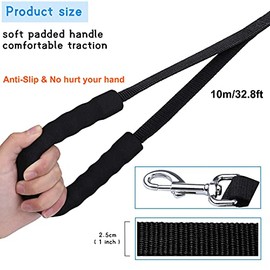 Correa para Perros, 10m / 33ft Correas de Entrenamiento para Perros de Nailon Larga con Cómodo Asa Acolchada, Correa Resistente para Perro para Camping, Entrenamiento, Caminando