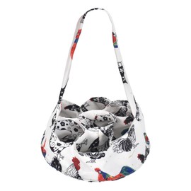 Tibapla Large Eggs Collecting Basket, Canvas Egg Bag with 7 Pouches for Fresh Eggs, Eggs Holder Bag with Handle for Chicken Coop Duck Chicken Goose Egg Collection and Transportation (B)