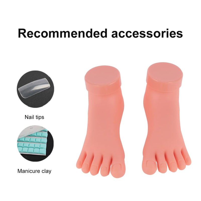 Lurrose Mannequin 2 Pcs Plastic Foot Model Tools Nail Art