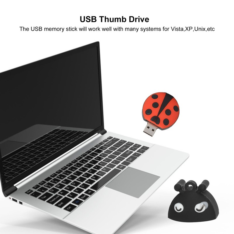 Flash Drive Cute Cartoon Ladybug Compatible Storage Optional USB Thumb