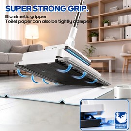 SOPAMI 2-in-1 Snap Grip Mini Mop Use Any Cloth,Cloth Changing, No Touch Design Wet＆Dry Clip Mop that Includes 20 Cloths Quick Clean for Home Use on Hardwoo,Tile,Marble,Laminate