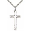 Bliss Sterling Silver Catholic Religious Cross Medal Pendant Necklace 24"