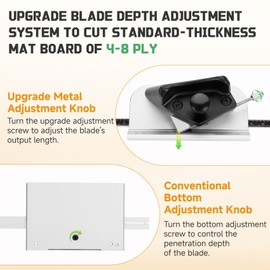 Mat Cutter for Framing, Replace logan 4000, 45 Degree Bevel Handheld Cutter with Blade Depth Adjustment Screw, 4-8 PLY Cutting Depth, 5 PCS Blades