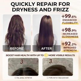 Collagen Hair Mask, Argan Oil Collagen Hair Mask Essence for Dry Damaged Hair, Hydrating, Smooths and Nourishes, Deep Repair Hair Conditioner Mask for All Hair Types, 220ml