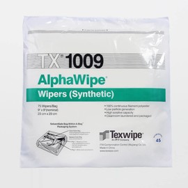 Texwipe TX1009 AlphaWipe Heavyweight Polyester Cleanroom Wiper, 9" x 9", White (Pack of 150)