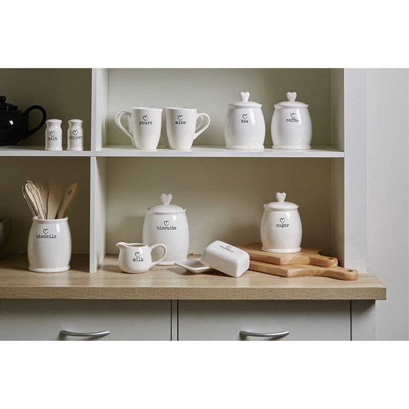 Premier Housewares Charm Tea Canister - White
