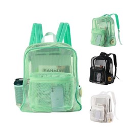 Clear Mesh, Heavy Duty Backpack For Students Men Women - Color: White