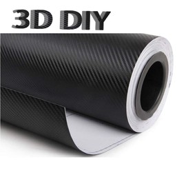 3D Carbon Sheet, Black Carbon Fiber Vinyl, Car Wrap Film, DIY, Interior Sticker, Heat Resistant, Water Resistant, Curved Surface, Grooved, Cutting Sheet, From Interior Panel to Hood/Roof, With Elastic Backing Grooves, 1.0 x 6.6 feet (30 x 200 cm)