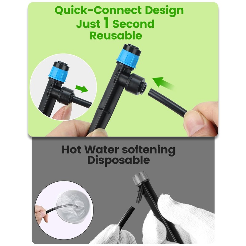 Landtouch 36Pack Drip Irrigation Parts, Quick Connect 1/4" Adjustable 360°