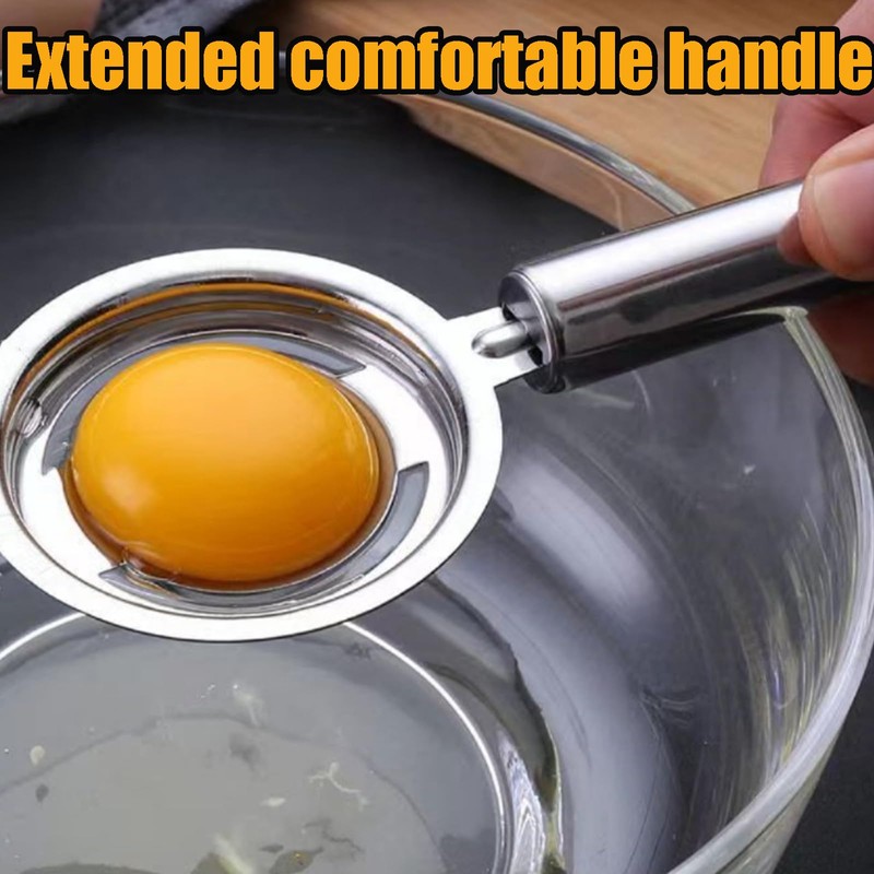 2 Pcs Egg Separator, Stainless Steel Egg Yolk White Separator