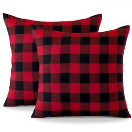 Ohok Decorative Vintage Cushion Cover, Polyester Linen Plaid Decorative Cushion Covers, Decorative Sofa Cushion, Couch Cushion Cover Set for Bedroom, Living Room, Sofa, Couch, Car (60 x 60 cm, Pack of