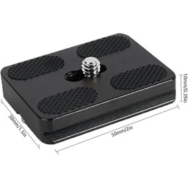 DEYOT PU50 Camera Quick Release Plate Made of Solid Aluminium for 1/4 Inch Camera Screw Compatible with AS Standard, such as ARCA-Swiss/Kirk/Wimberley/Markins/Benro/Sirui etc Quick Release Plate