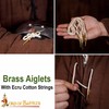 Solid Brass Aiglets With Cotton Strings, Medieval Style Aiglets for