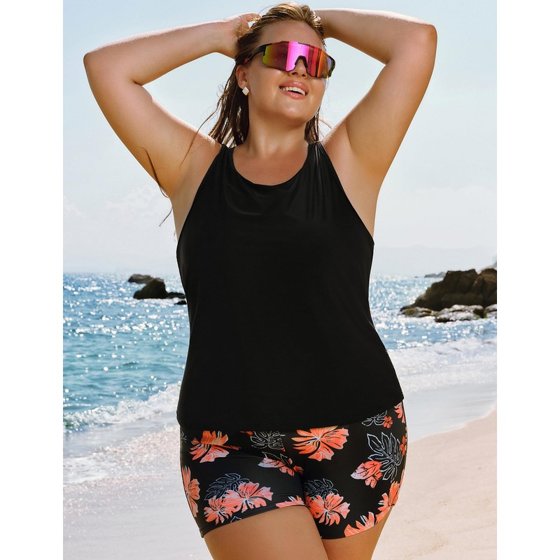 Hanna Nikole 3 Piece Tankini Swimsuits for Women with Boy