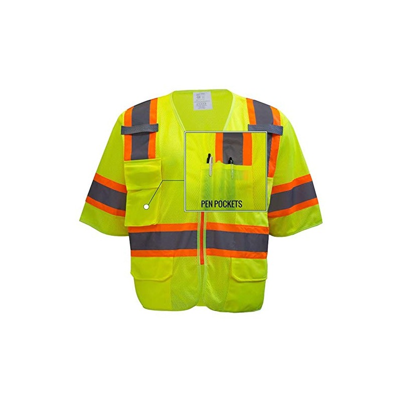 RK SAFETY High Visibility Sleeved Safety Vests with Strips Breathable
