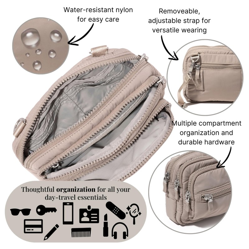 Baggallini Triple Zip Bagg, Moonrock Puff