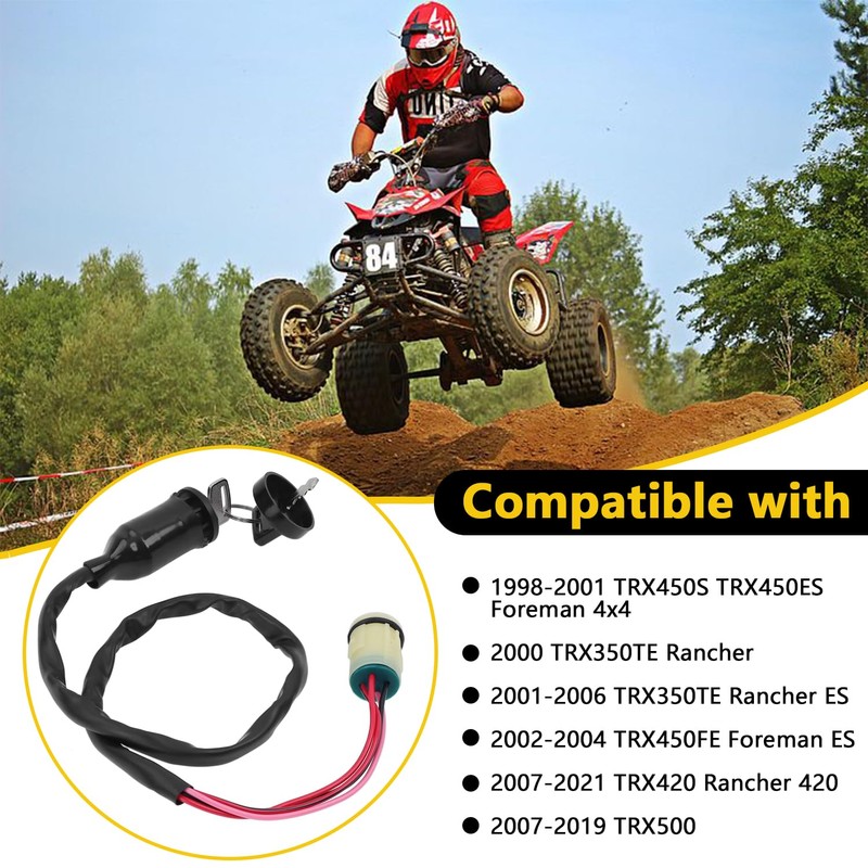 TXRXIZ Ignition Switch Key, Compatible with Honda ATV Rancher 350