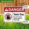 ANSI Danger Toxic Gas Do Not Enter When Light Is