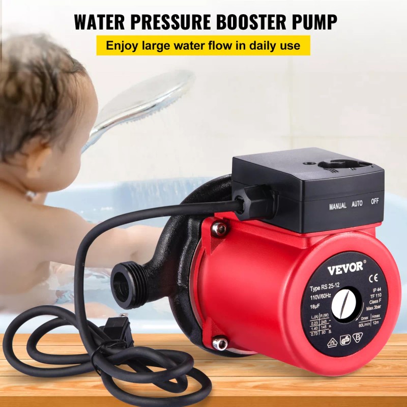 Vevor Bomba Circuladora Agua Caliente 3 Velocidades 245w