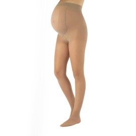 CALZITALY Maternity Pantyhose Stocking with Bellyband, Italian Hosiery, Pregnancy Tights 20 Denier (Medium, Skin)