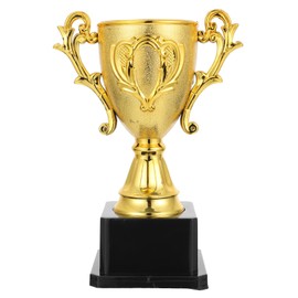 CLISPEED Gold Cup Trophy for Kids 18cm/7.1inch Competitions Award Trophy with Base for Sports Winning Prizes Carnival