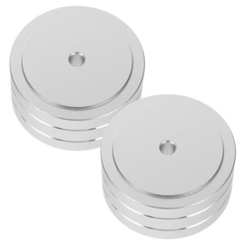 WHAMVOX 2pcs Aluminium Alloy Speaker Feet Pads Isolation Cushions for Amplifiers and High Damping Properties Silver Small for Acoustic Feedback Reduction