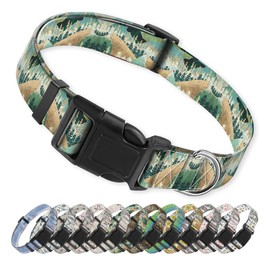 ANCKSADJ Dog Collar with Quick Release Buckle, Cute Neoprene Dog Collars for Medium Large Dogs, Soft Durable Adjustable Pet Collar, Mountain Landscape, L