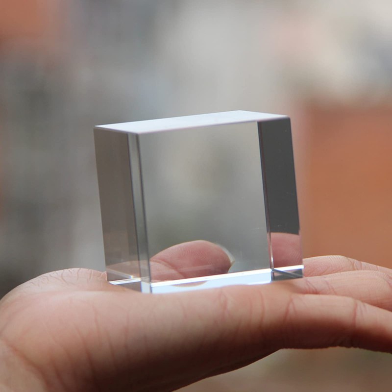 Multicoloured Cube Prism Glasses, Transparent Cube Optical Glass Cube Prism,
