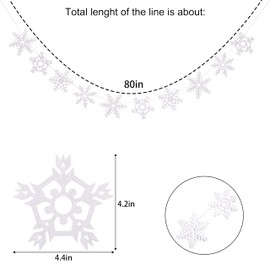 Snowflakes Banner - Christmas Decorations Garland,Winter Snowflake Decor,Christmas Snowflake Bunting,Holiday Decor Snowflake Backdrop