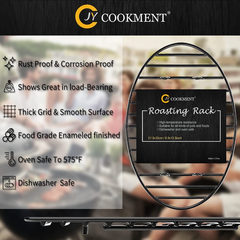 JY COOKMENT Cooling Roasting Rack with Integrated Feet, Enameled Coating,