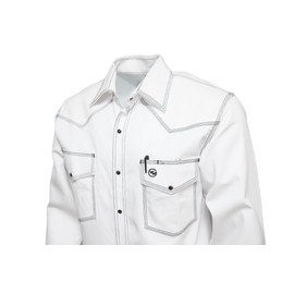 Western Welder Outfitting - Welding Shirt Western Style | Light Weight Tripled-Stitched Welding Shirts, Relaxed Fit (M, White)
