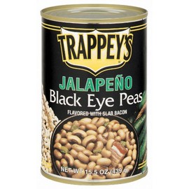 Trappey's Jalapeno Black eye Peas , With Slab Bacon, 15.5-Ounces (Pack of 6)