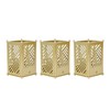 3set Pen Holder Golden Appearance Electroplating Quadrate Educational DIY Assembly