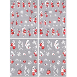 5D Embossed Christmas Nail Stickers, Cartoon Christmas Nail Decals Xmas Gloves Snowflake Stickers for Nails Christmas Nail Art Stickers Self Adhesive Nail Sticker Winter Nail Designs Women Nail Decor