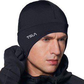 TSLA Men and Women Thermal Fleece Lined Skull Cap, Winter Ski Cycling Cap Under Helmet Liner, Cold Weather Running Beanie Hat YZC31-JPK M