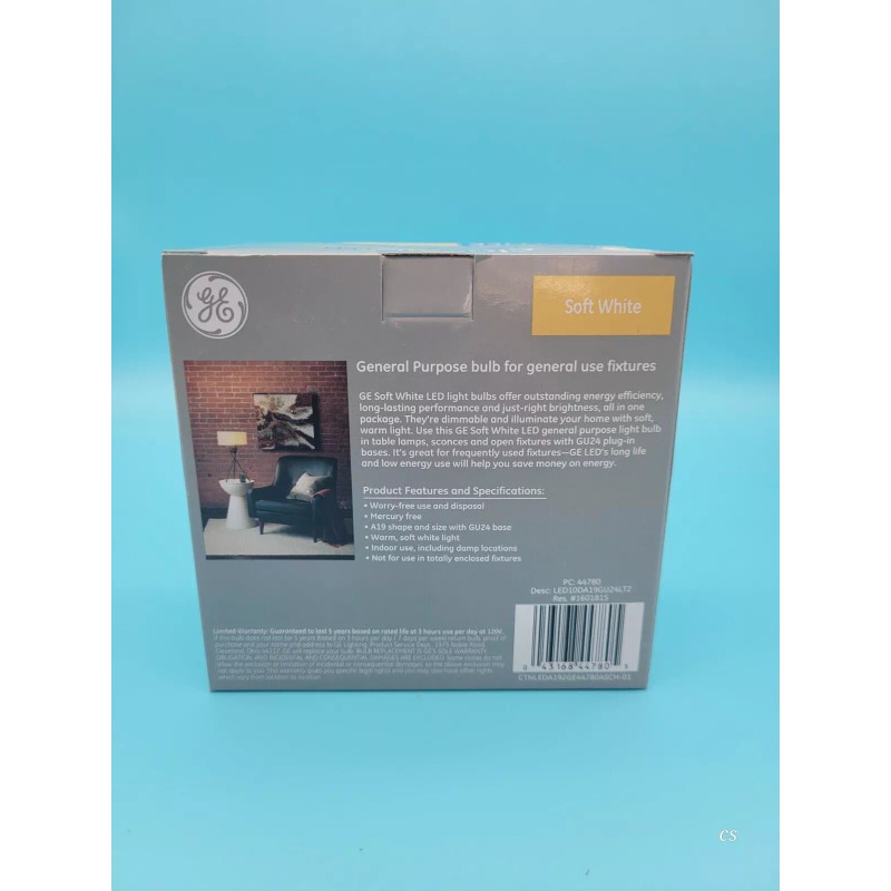 GE Classic LED A19 GU24 Base Light Bulbs 60w Soft