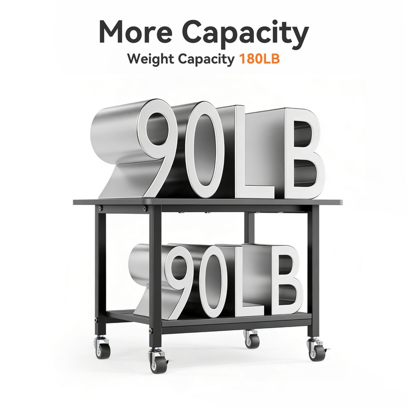 niffgaff Printer Stand with Lockable Wheels, 2-Tier Rolling Printer Cart