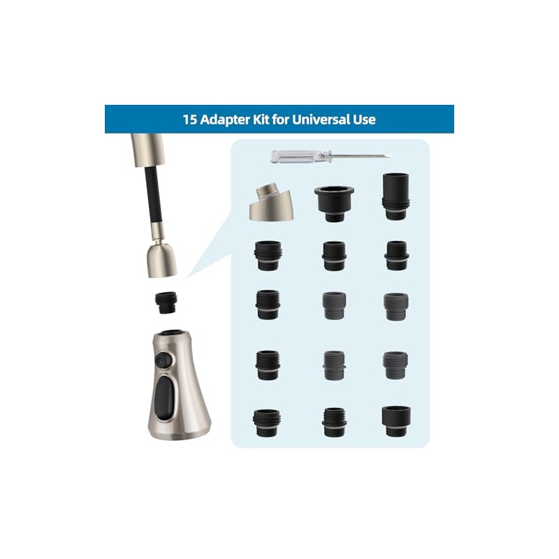 Universal Kitchen Faucet Head Replacement Compatible with Kohler/Moen/Delta Faucet with