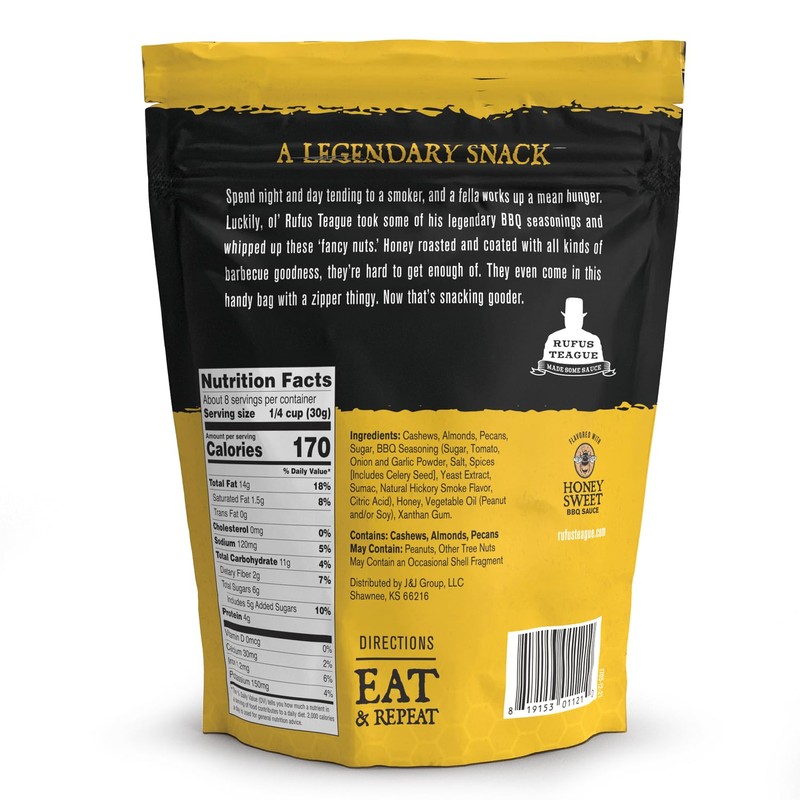 Rufus Teague - BBQ Honey Roasted Mixed Nuts - 9