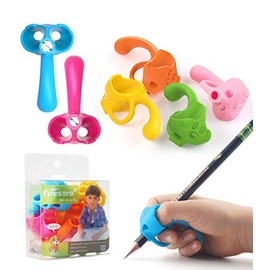 Pencil Grips for Kids Handwriting，Firesara Top Class and Two Sizes Aid Grip Trainer Posture Correction Finger Grip for Kids, Adults, Arthritis Designed for Righties or Lefties(4Standard+2Large)