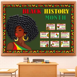 Containlol 42 Pcs Black History Month Bulletin Board Decorations African American Letters Quotes Borders 3D Paper Cutouts Classroom Decorations for African Worthwhile Commemoration School Wall Decor