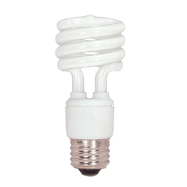 Satco S7217-13 Watt Mini Spiral Compact Fluorescent Bulb; 2700K; 120 Volt (12 Pack)