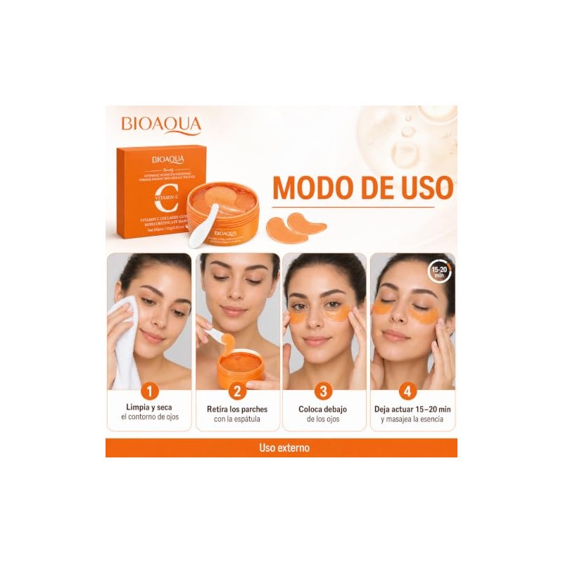BIOAQUA Parches de Hidrogel para Ojos con Vitamina C y