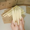 6 inch Short Natural White Beeswax Candles Set of 12,
